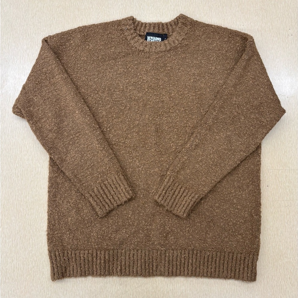 ASOS Reclaimed Vintage brown fuzzy crewneck sweater